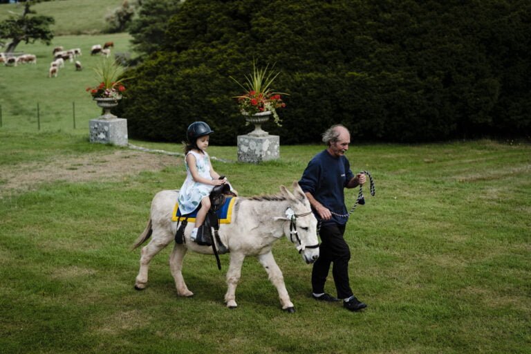 donkey rides at clovelly wedding